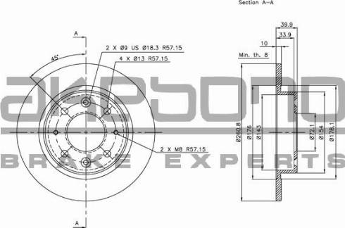 Akebono BN-0750 - Brake Disc autospares.lv