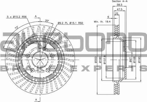 Akebono BN-0769 - Brake Disc autospares.lv