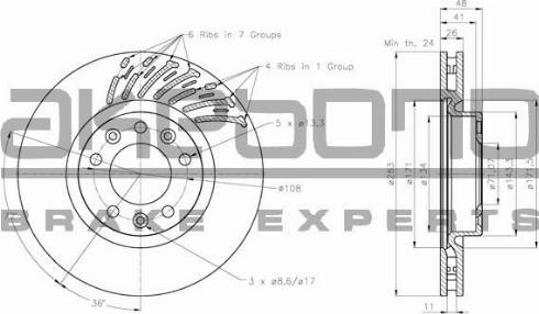 Akebono BN-0764 - Brake Disc autospares.lv