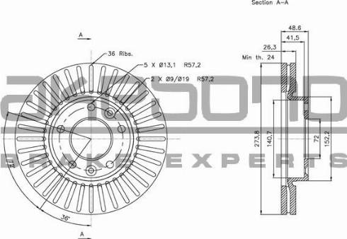 Akebono BN-0766 - Brake Disc autospares.lv