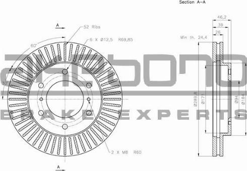 Akebono BN-0760 - Brake Disc autospares.lv