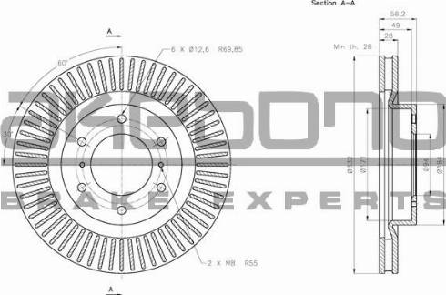 Akebono BN-0761 - Brake Disc autospares.lv