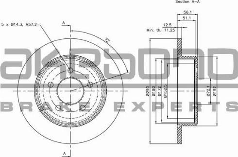 Akebono BN-0708E - Brake Disc autospares.lv