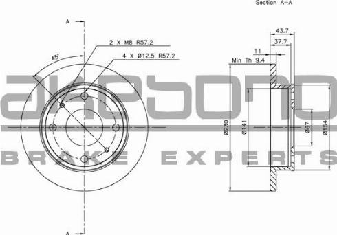 Akebono BN-0702 - Brake Disc autospares.lv