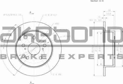 Akebono BN-0711 - Brake Disc autospares.lv