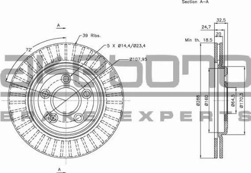 Akebono BN-0789 - Brake Disc autospares.lv