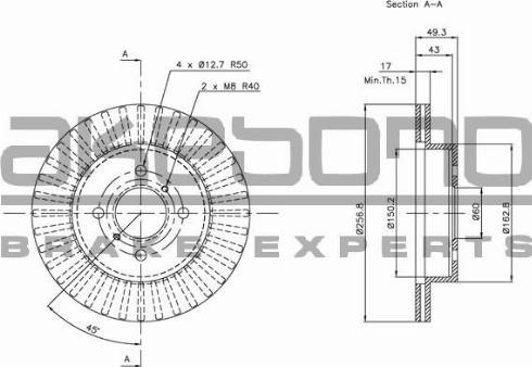 Akebono BN-0780 - Brake Disc autospares.lv