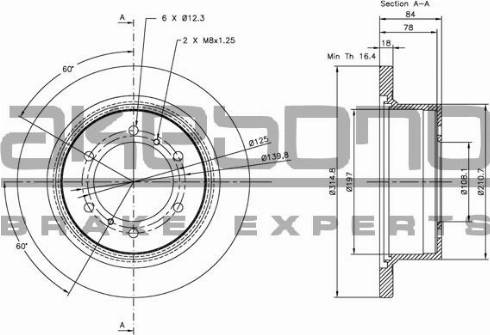 Akebono BN-0736 - Brake Disc autospares.lv