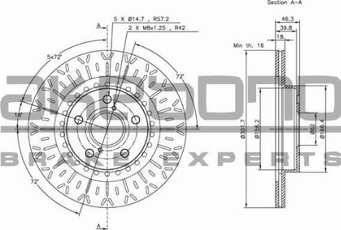 Akebono BN-0733E - Brake Disc autospares.lv