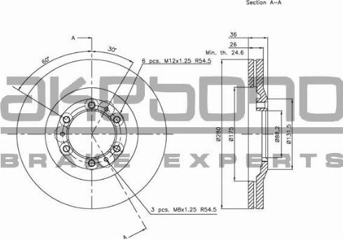 Akebono BN-0724E - Brake Disc autospares.lv