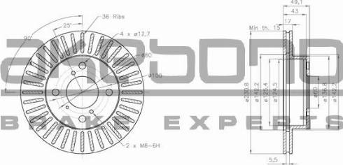 Akebono BN-0720 - Brake Disc autospares.lv