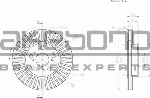 Akebono BN-0728 - Brake Disc autospares.lv