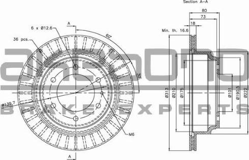 Akebono BN-0723E - Brake Disc autospares.lv