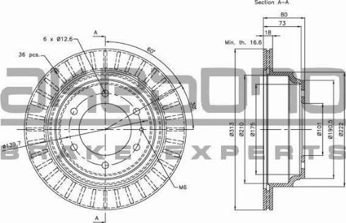 Akebono BN-0723 - Brake Disc autospares.lv