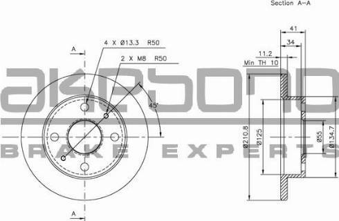 Akebono BN-0722E - Brake Disc autospares.lv