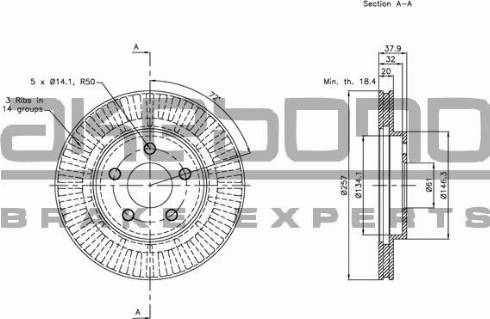 Akebono BN-1094 - Brake Disc autospares.lv