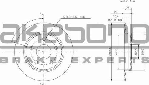 Akebono BN-1091E - Brake Disc autospares.lv