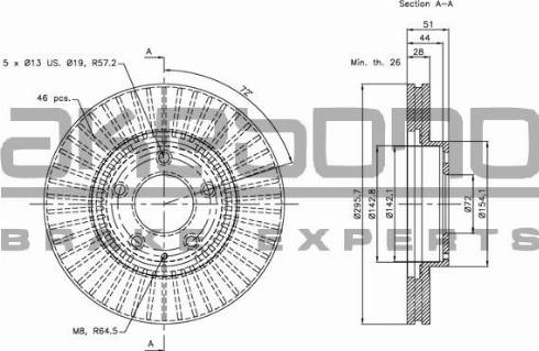 Akebono BN-1098 - Brake Disc autospares.lv