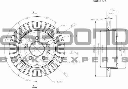 Akebono BN-1049E - Brake Disc autospares.lv