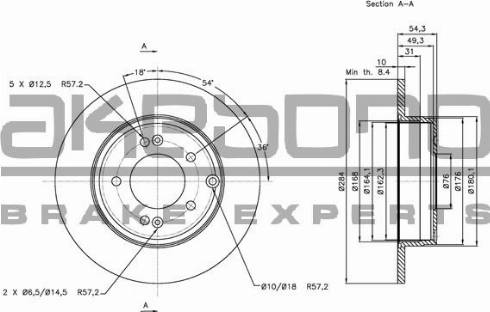 Akebono BN-1059E - Brake Disc autospares.lv