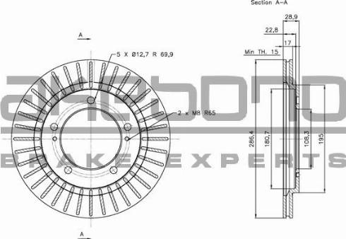 Akebono BN-1058 - Brake Disc autospares.lv