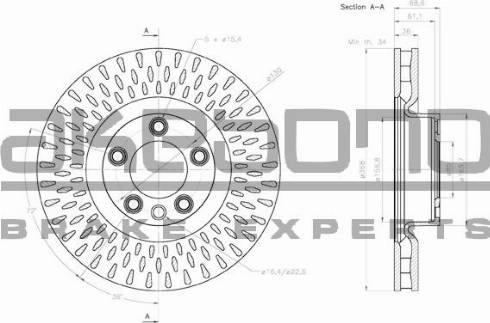 Akebono BN-1057 - Brake Disc autospares.lv