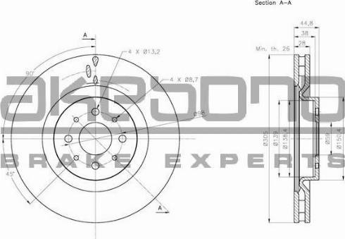 Akebono BN-1069 - Brake Disc autospares.lv