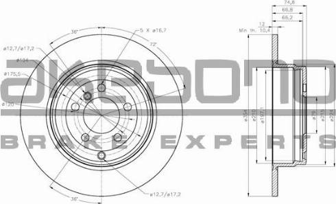 Akebono BN-1065E - Brake Disc autospares.lv