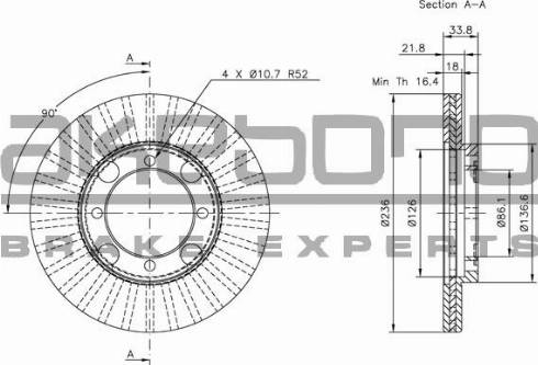 Akebono BN-1063E - Brake Disc autospares.lv