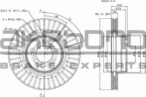 Akebono BN-1062E - Brake Disc autospares.lv