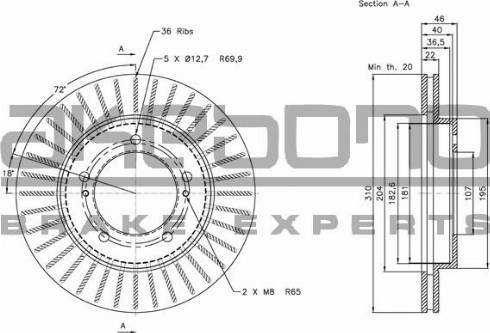 Akebono BN-1067E - Brake Disc autospares.lv