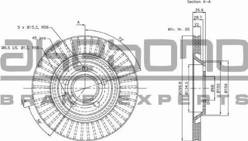 Akebono BN-1014 - Brake Disc autospares.lv