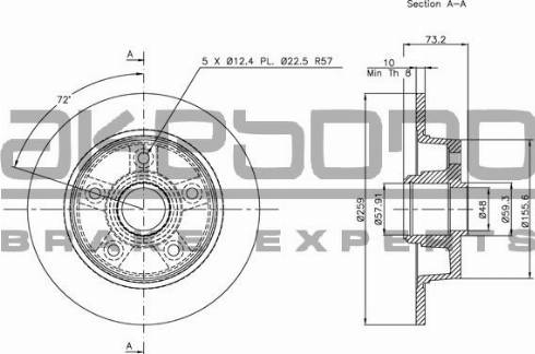 Akebono BN-1013 - Brake Disc autospares.lv