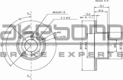 Akebono BN-1080E - Brake Disc autospares.lv