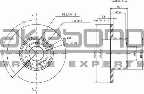 Akebono BN-1080 - Brake Disc autospares.lv