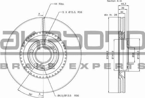 Akebono BN-1033 - Brake Disc autospares.lv