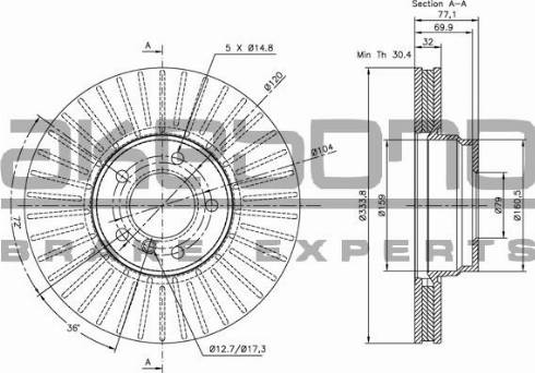 Akebono BN-1026E - Brake Disc autospares.lv