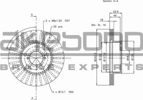 Akebono BN-1028E - Brake Disc autospares.lv