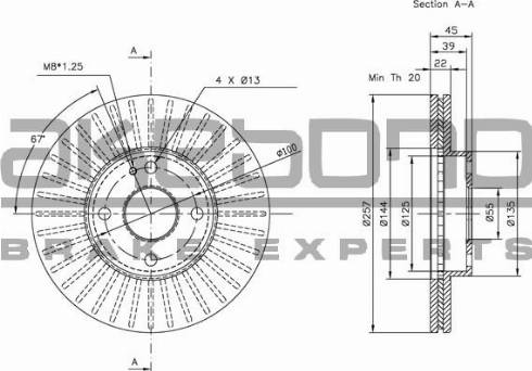 Akebono BN-1022 - Brake Disc autospares.lv