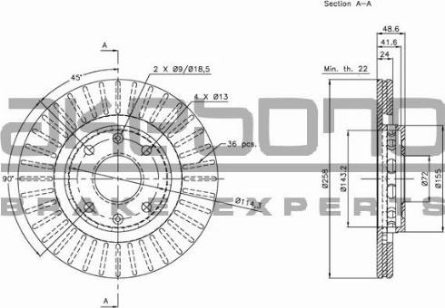 Akebono BN-1074E - Brake Disc autospares.lv