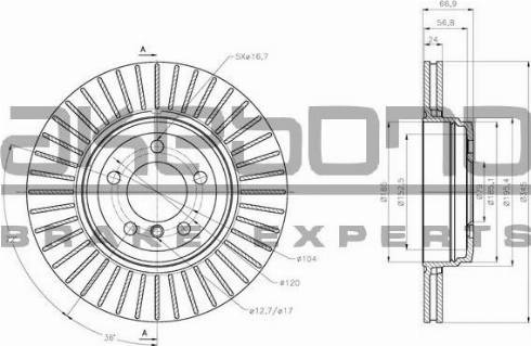 Akebono BN-1076 - Brake Disc autospares.lv