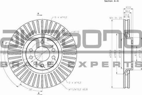 Akebono BN-1078 - Brake Disc autospares.lv