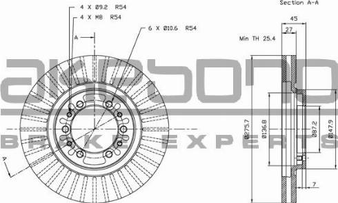 Akebono BN-1199E - Brake Disc autospares.lv