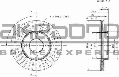 Akebono BN-1196 - Brake Disc autospares.lv