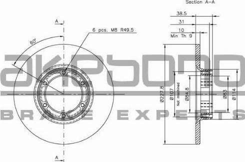 Akebono BN-1190 - Brake Disc autospares.lv