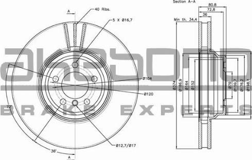 Akebono BN-1193E - Brake Disc autospares.lv