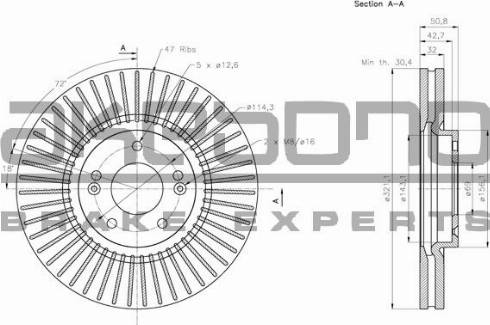 Akebono BN-1149E - Brake Disc autospares.lv