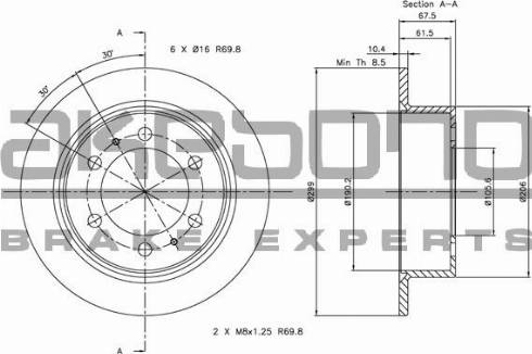 Akebono BN-1145E - Brake Disc autospares.lv