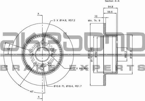 Akebono BN-1157E - Brake Disc autospares.lv