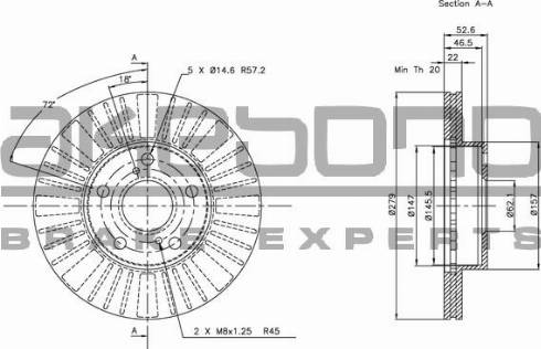 Akebono BN-1164E - Brake Disc autospares.lv